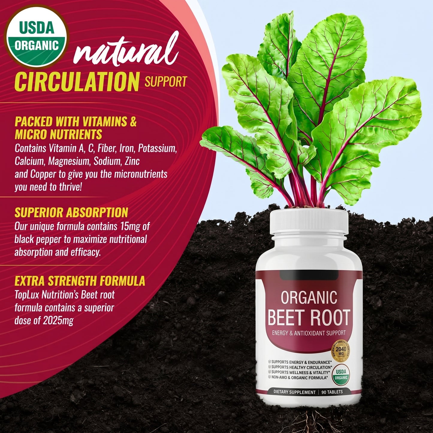 Organic Beet Root Powder Tablets